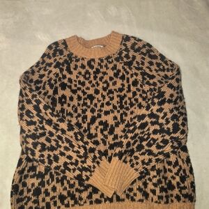 Old Navy Leopard Print Sweater - Black and Brown